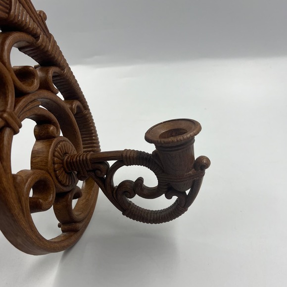 Vintage Dart Industries Boho MidCentury Wall Mounted Scone Faux Rattan Wicker - Picture 5 of 8